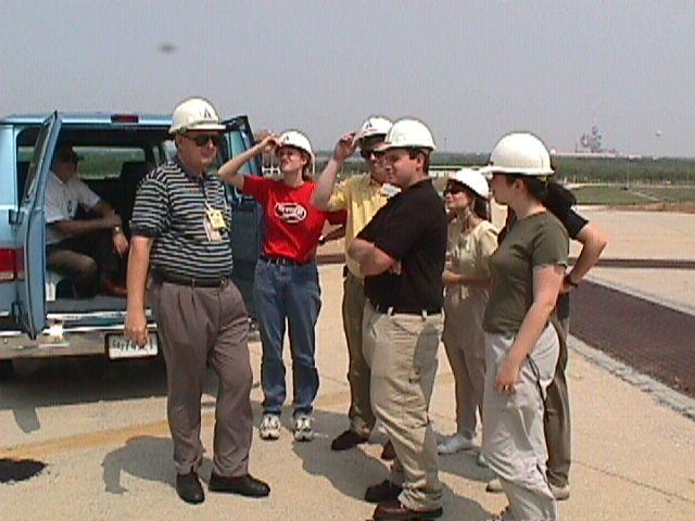 Launch Pad 'Bravo' is in the background as we get out of our van on Launch Pad 'A'