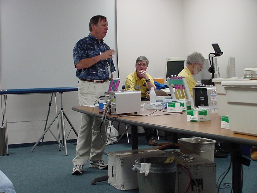 Lockheed Martin rep welcomes the group