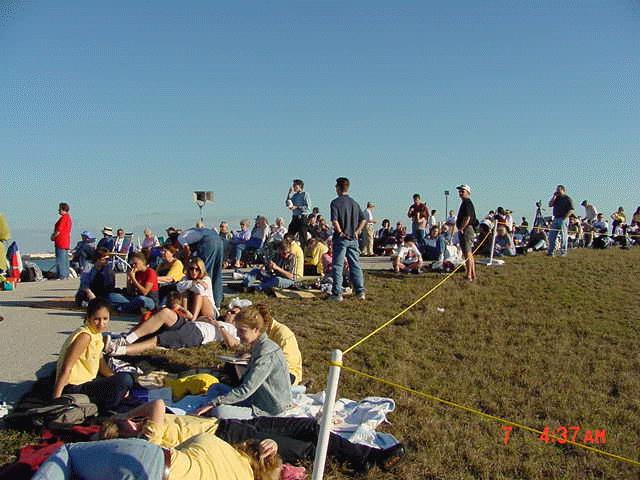 The weather was warm and clear at the 'static road' observation site